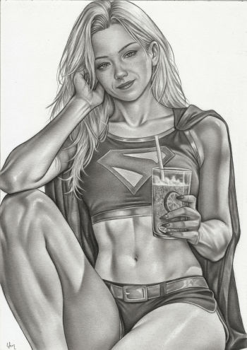 Image of Supergirl Pencil Illustration