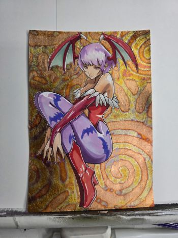 Image of  "Forbidden Fragment" 4.5 x 6.5 (Lilith) mixed media foil art card by Smo-G