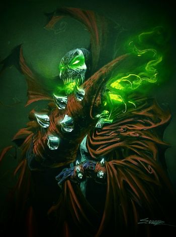 Image of Spawn Acrylics 11x17 by Manu Silva 