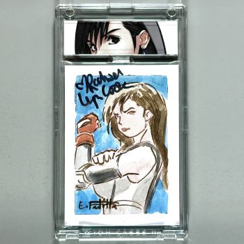 Image of Tifa Lockhart Art Sketch Card Signed by Rachel Leigh Cook