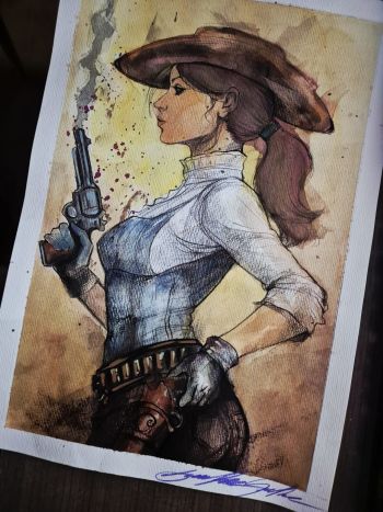 Image of SADIE ADLER - Pinup art by Guilherme Silva - 11" x 16"
