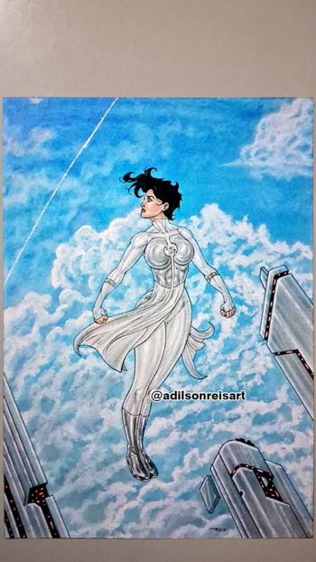 Image of ANISSA. Traditional painting on Canson 200g. A3 size 11 x 17 .  Dry pastels, color pencils and gouache. 