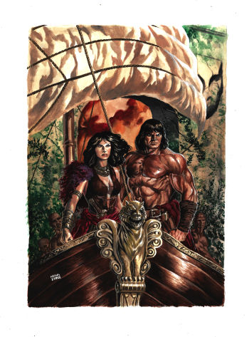 Image of Conan and Bêlit official book cover - 11"x17" by Matias Streb