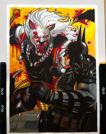 Image of Battle of the Artists:  Absolute Batman Vs Battle Beast by Dario Soares
