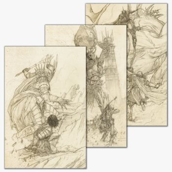 Image of Pencil Variant - The Lord of the Rings Trilogy Poster Bundle - Signed by artist Riccardo Federici