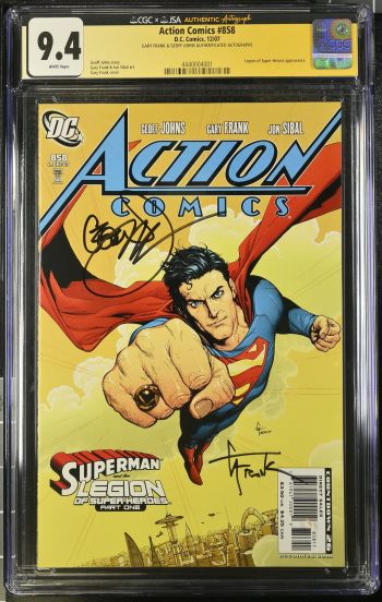 Image of Action Comics #858 CGC 9.4 Signed by Gary Frank & Geoff Johns