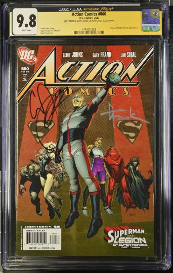 Image of Action Comics #860 CGC 9.8 Signed by Gary Frank & Geoff Johns