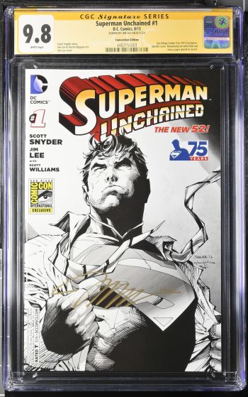 Image of Superman Unchained #1 CGC 9.8 Signed by Jim Lee