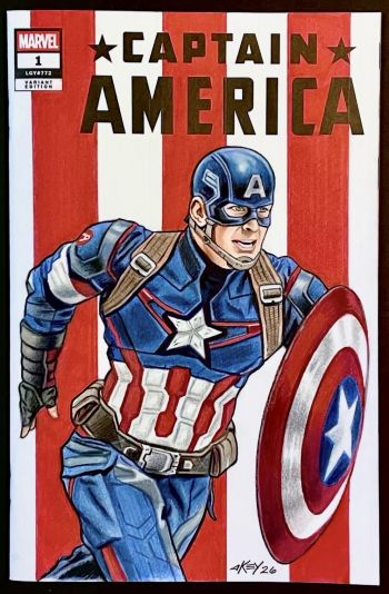Image of Marvel Comics Captain America #1 Custom Sketch Cover