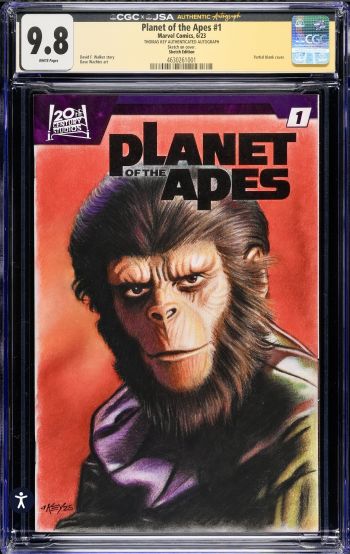 Image of Planet of the Apes #1 Custom Sketch Cover CGC 9.8