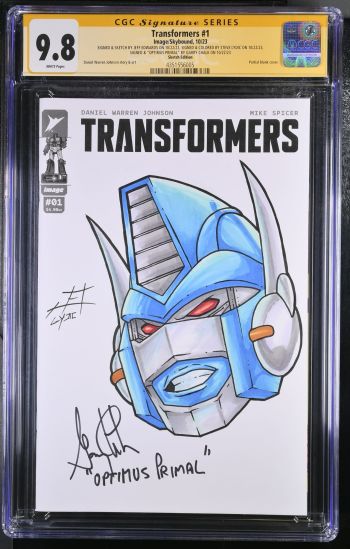 Image of Transformers #1 | Garry Chalk Sketch  | CGC 9.8 | Signature Series