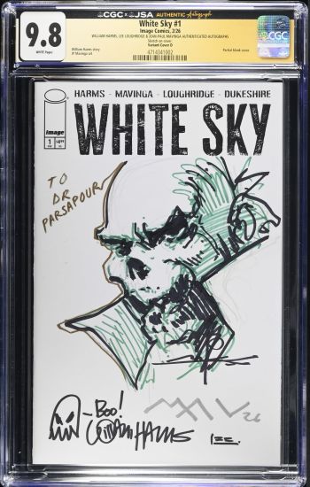 Image of White Sky #1 CGC 9.8 Signed by William Harms, Lee Loughridge & Jean-Paul Mavinga