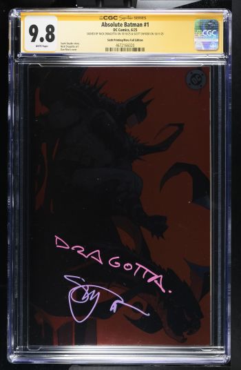Image of Absolute Batman #1 CGC 9.8 Signed by Nick Dragotta & Scott Snyder
