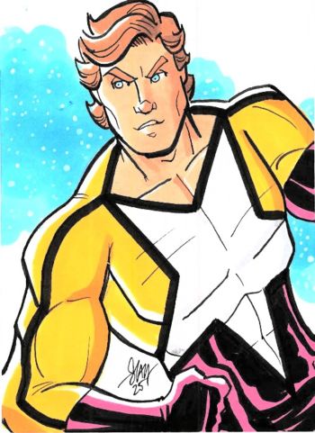 Image of Will Payton Starman sketch card by Cal Slayton
