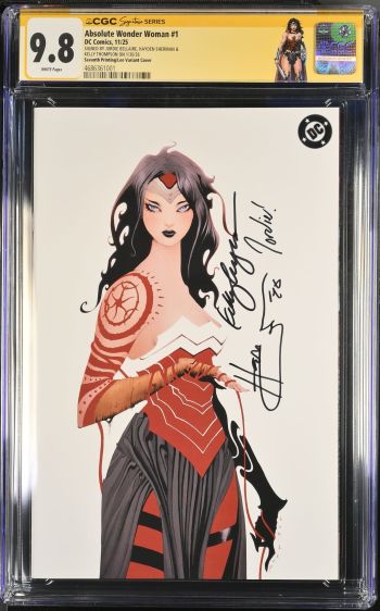 Image of Absolute Wonder Woman #1 CGC 9.8 Signed by Jordie Bellaire, Hayden Sherman & Kelly Thompson
