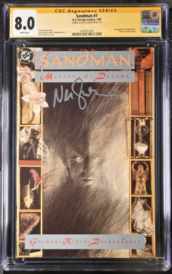 Image of Sandman #1 CGC 8.0 Signed by Neil Gaiman