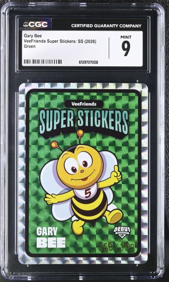 Image of Gary Bee | VeeFriends Super Stickers: SS | Green | CGC 9