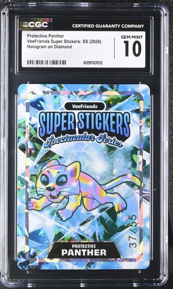 Image of Protective Panther | VeeFriends Super Stickers: SS | Hologram on Diamond | CGC GEM MINT 10