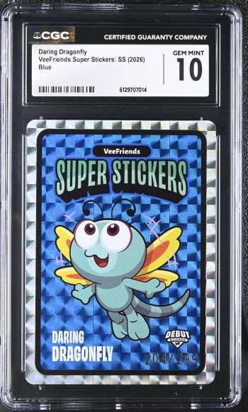 Image of Daring Dragonfly | VeeFriends Super Stickers: SS | Blue | CGC GEM MINT 10