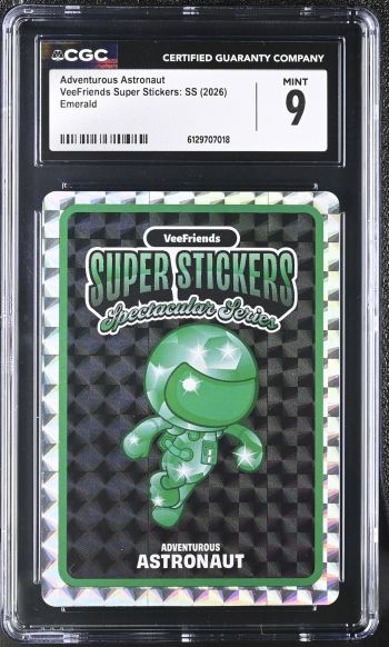 Image of Adventurous Astronaut | VeeFriends Super Stickers: SS | Emerald | CGC 9