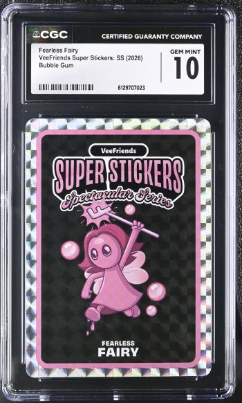 Image of Fearless Fairy | VeeFriends Super Stickers: SS | Bubble Gum | CGC GEM MINT 10
