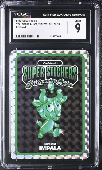 Image of Innovative Impala | VeeFriends Super Stickers: SS | Emerald | CGC 9