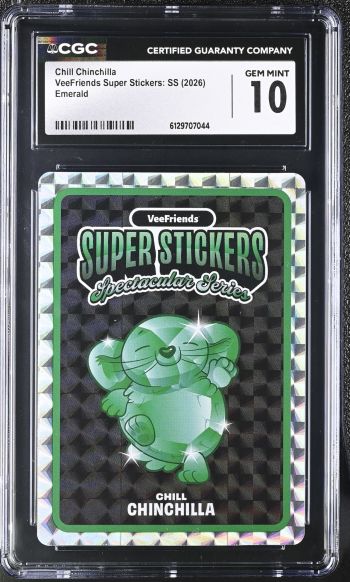 Image of Chill Chinchilla | VeeFriends Super Stickers: SS | Emerald | CGC GEM MINT 10