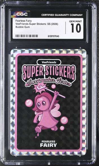Image of Fearless Fairy | VeeFriends Super Stickers: SS | Bubble Gum | CGC GEM MINT 10