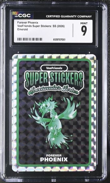 Image of Forever Phoenix | VeeFriends Super Stickers: SS | Emerald | CGC 9