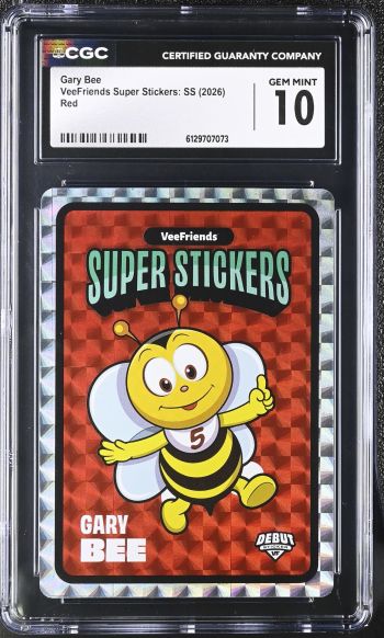 Image of Gary Bee | VeeFriends Super Stickers: SS | Red | CGC GEM MINT 10