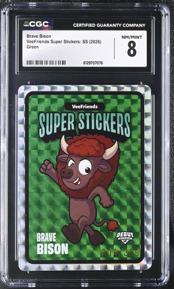 Image of Brave Bison | VeeFriends Super Stickers: SS | Green | CGC 8