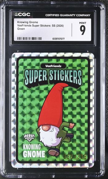 Image of Knowing Gnome | VeeFriends Super Stickers: SS | Green | CGC 9