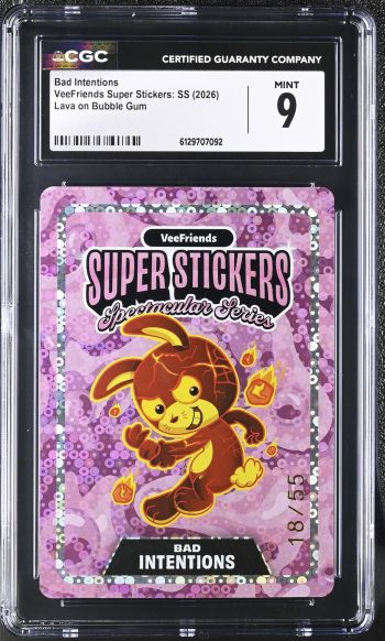 Image of Bad Intentions | VeeFriends Super Stickers: SS | Lava on Bubble Gum | CGC 9