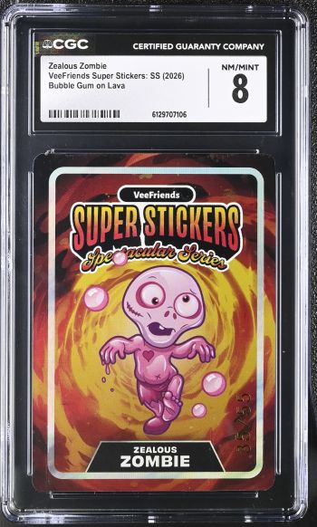 Image of Zealous Zombie | VeeFriends Super Stickers: SS | Bubble Gum on Lava | CGC 8
