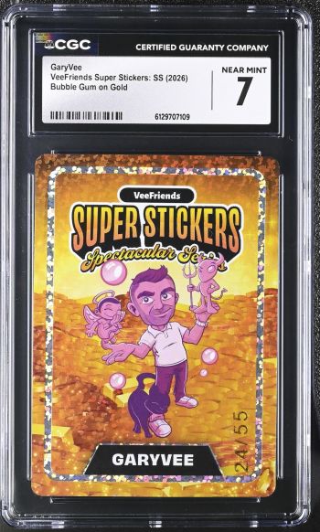 Image of GaryVee | VeeFriends Super Stickers: SS | Bubble Gum on Gold | CGC 7