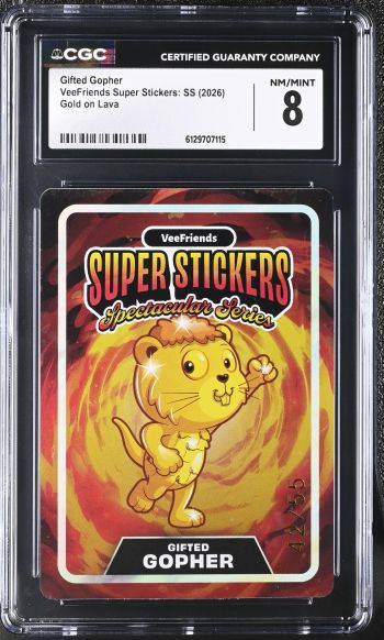 Image of Gifted Gopher | VeeFriends Super Stickers: SS | Gold on Lava | CGC 8