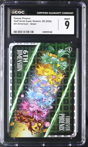 Image of Forever Phoenix | VeeFriends Super Stickers: SS | 6th Dimension, Green | CGC 9