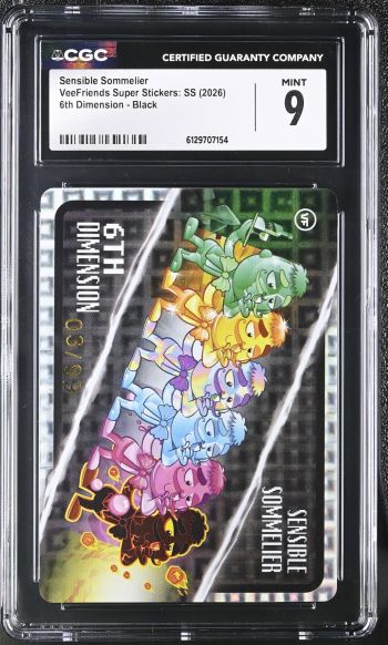 Image of Sensible Sommelier | VeeFriends Super Stickers: SS | 6th Dimension, Black | CGC 9