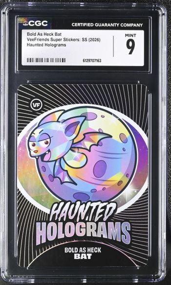 Image of Bold As Heck Bat | VeeFriends Super Stickers: SS | Haunted Holograms | CGC 9