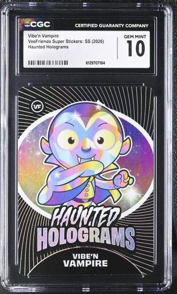Image of Vibe'n Vampire | VeeFriends Super Stickers: SS | Haunted Holograms | CGC GEM MINT 10