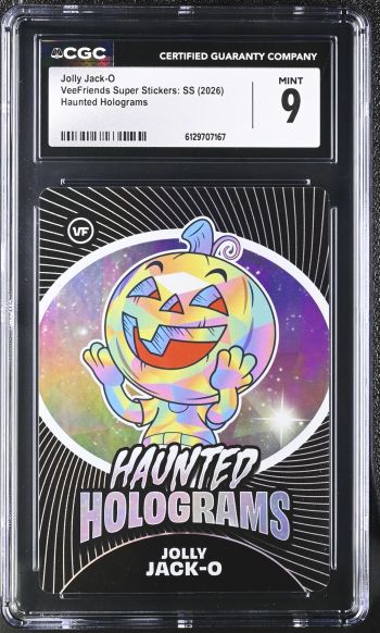 Image of Jolly Jack-O | VeeFriends Super Stickers: SS | Haunted Holograms | CGC 9