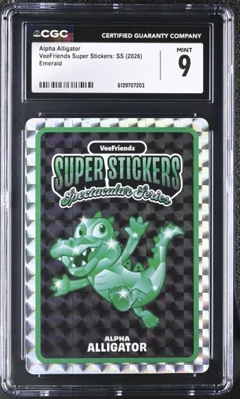 Image of Alpha Alligator | VeeFriends Super Stickers: SS | Emerald | CGC 9