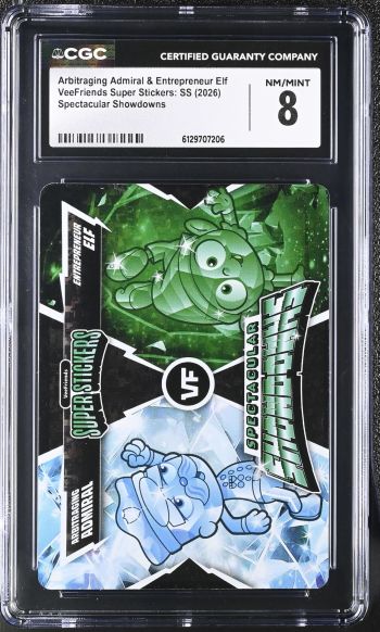 Image of Arbitraging Admiral & Entrepreneur Elf | VeeFriends Super Stickers: SS | Spectacular Showdowns | CGC 8