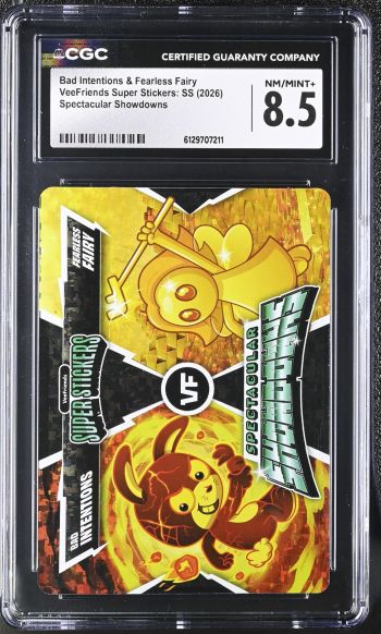 Image of Bad Intentions & Fearless Fairy | VeeFriends Super Stickers: SS | Spectacular Showdowns | CGC 8.5