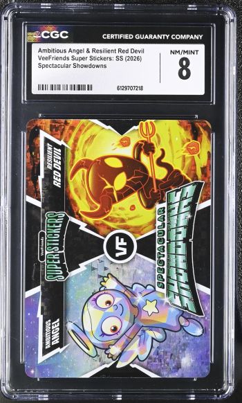Image of Ambitious Angel & Resilient Red Devil | VeeFriends Super Stickers: SS | Spectacular Showdowns | CGC 8