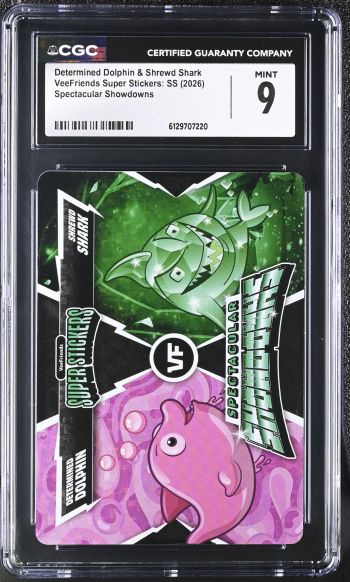 Image of Determined Dolphin & Shrewd Shark | VeeFriends Super Stickers: SS | Spectacular Showdowns | CGC 9
