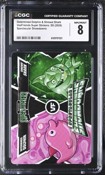 Image of Determined Dolphin & Shrewd Shark | VeeFriends Super Stickers: SS | Spectacular Showdowns | CGC 8