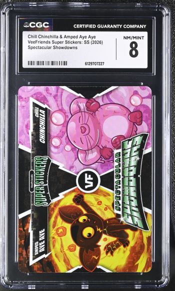 Image of Chill Chinchilla & Amped Aye Aye | VeeFriends Super Stickers: SS | Spectacular Showdowns | CGC 8