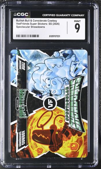 Image of Bullish Bull & Considerate Cowboy | VeeFriends Super Stickers: SS | Spectacular Showdowns | CGC 9
