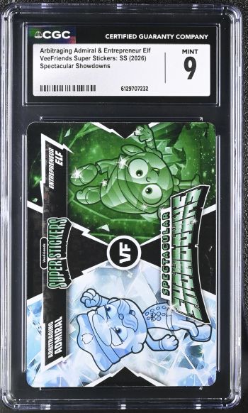 Image of Arbitraging Admiral & Entrepreneur Elf | VeeFriends Super Stickers: SS | Spectacular Showdowns | CGC 9